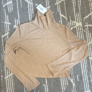 Women's Turtleneck Top Long Sleeve Cropped Sweater XL